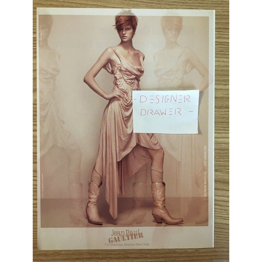 Jean Paul Gaultier Pink Drape Dresses 2003 Campaign Print Ad Advertisement